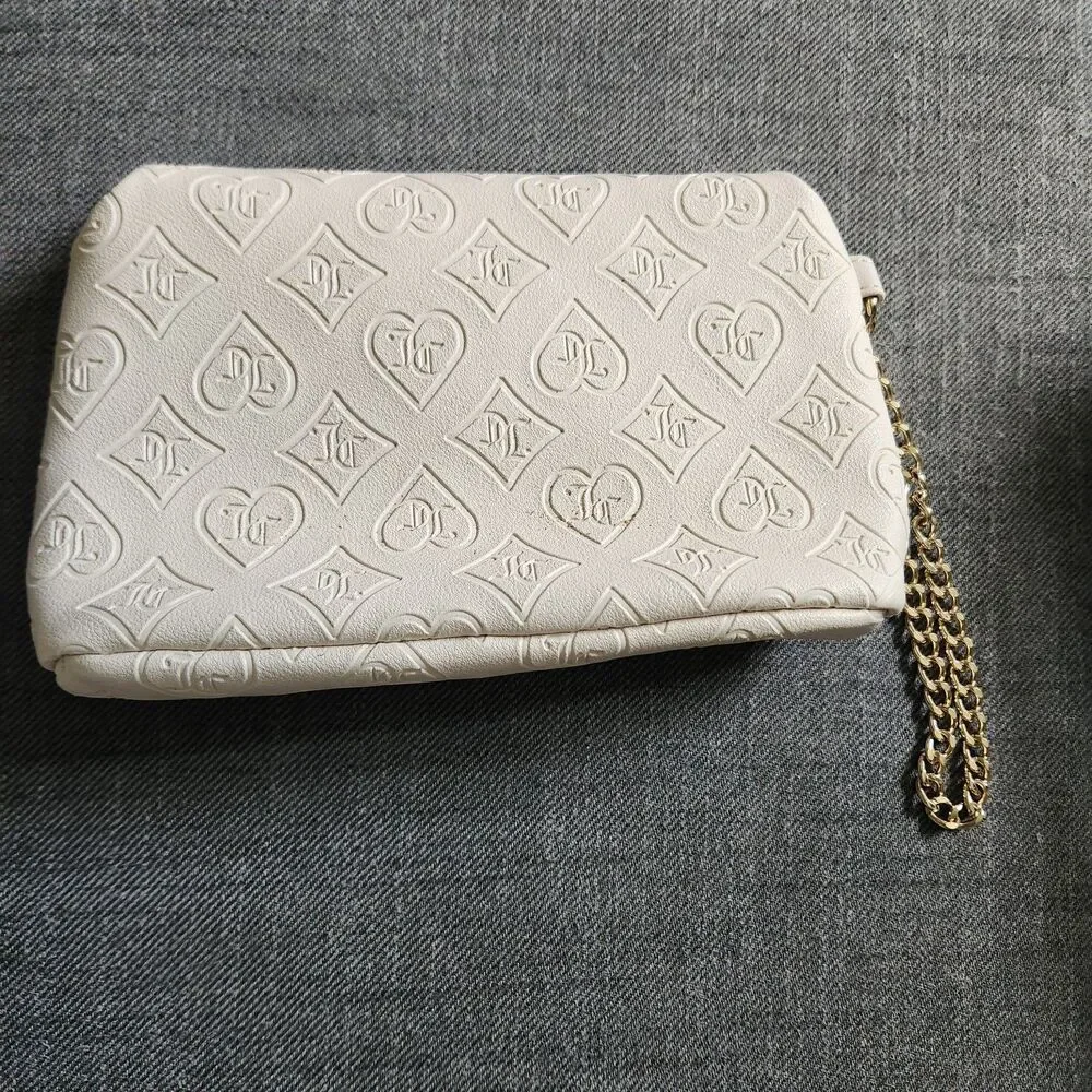 Juicy Couture Y2K Ivory Embossed Logo Wristlet Chain